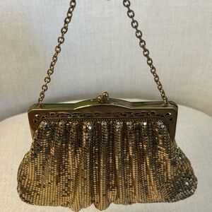 Gold Mesh Evening Clutch with Chain Strap